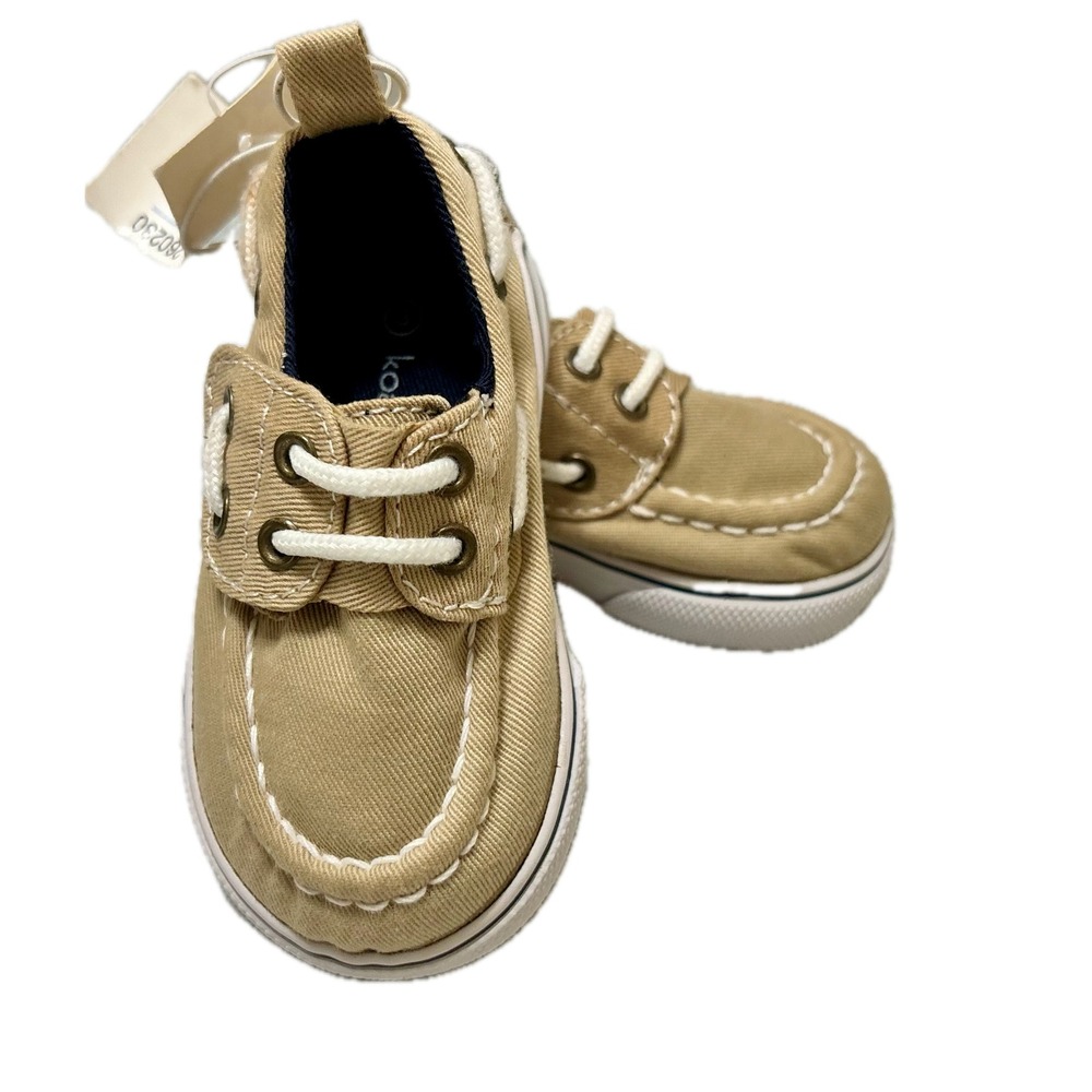 Koala Kids Toddler Khaki Canvas Boat Shoes Slip On Sneakers Size 3 NWT